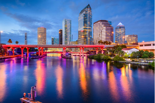 Tampa, Florida, USA downtown skyline on the Hillsborough River