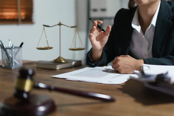 A personal injury lawyer reviews documents for a Florida personal injury lawsuit.