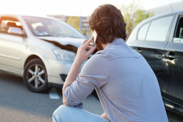 A man calls police after a car accident in Florida.